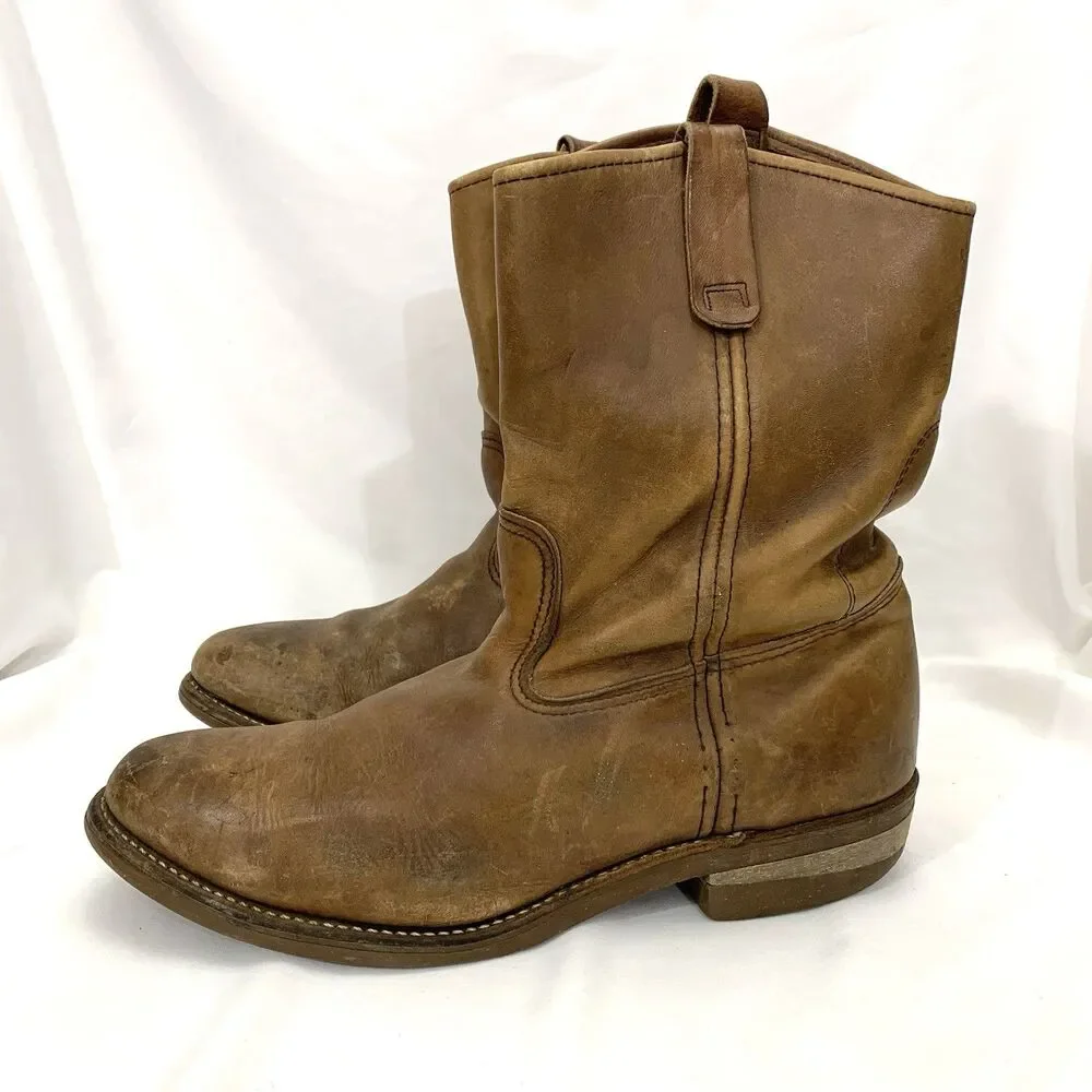 Red Wing Pecos Nailseat 1155 Brown Vintage Pull on Roper Work BOOTS 12 D USA